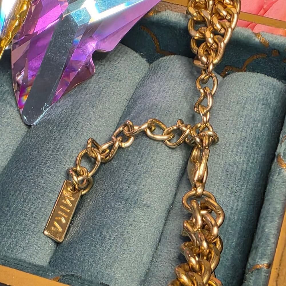 MIKA Signed Vintage Gold-Tone Tubular Coil Necklace Mod Minimalist Collar RR 17 - Picture 3 of 6
